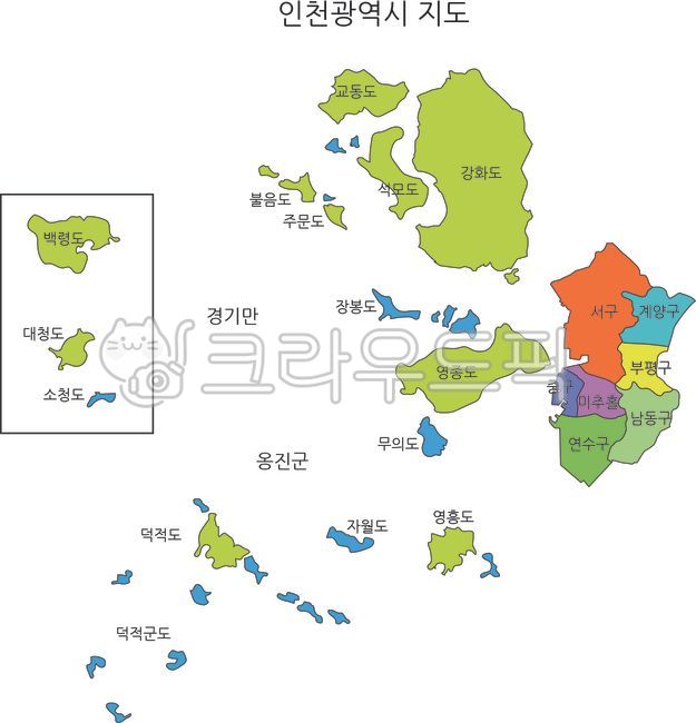 Incheon map, Gyeonggi only, Incheon Metropolitan City, Incheon ...