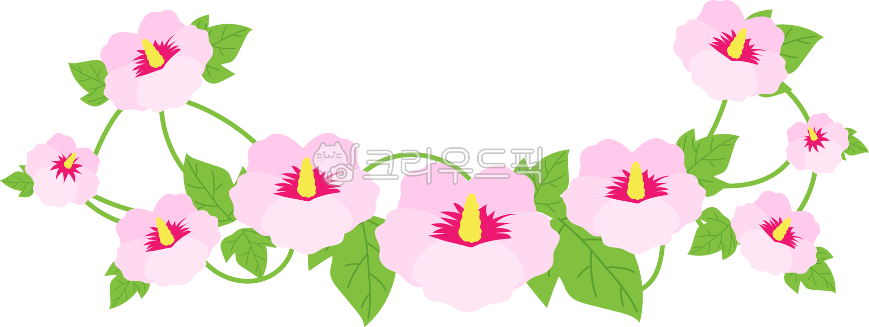 Rose of Sharon,Rose of Sharon illustration,Rose of Sharon flower,Rose of Sharon flower illustration,Memorial Day,Liberation Day,Constitution Day,Independence Day,Korean national flower,Korean national flower illustration,Armed Forces Day,Korean