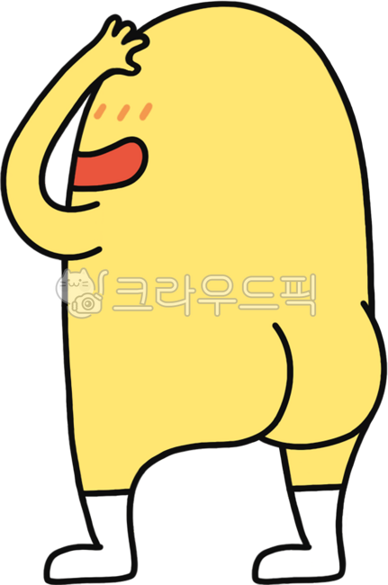 캐릭터,노란캐릭터,계란캐릭터,머쓱,머쓱타드,긁적