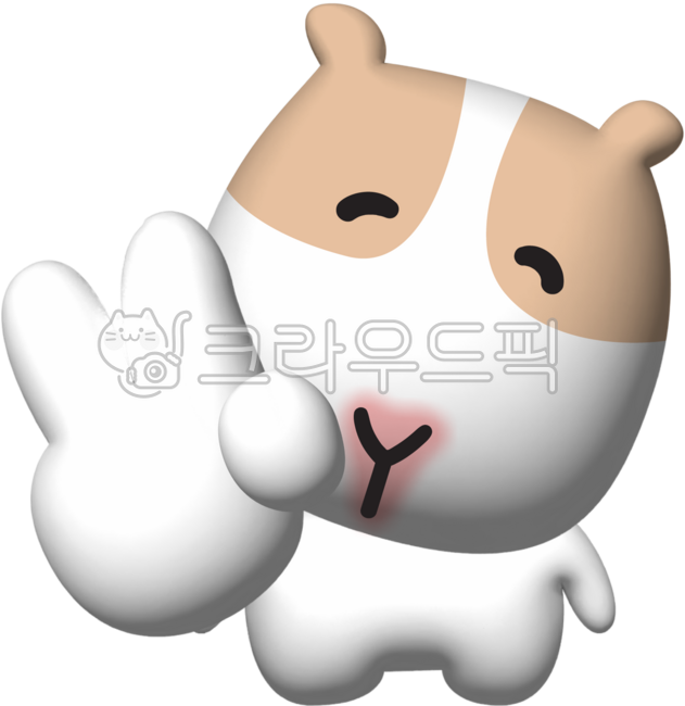 Guinea pig,illustration,3D,plump,cute,animal,character,emoticon,V,kimchi,cheese