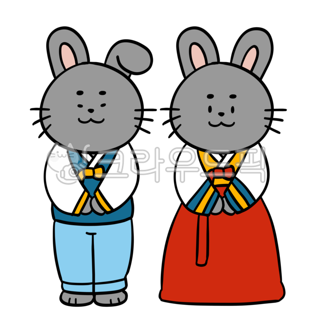 토끼,동물,아기자기,귀여운,새해,계묘년,신년,인사,한복,명절,예절,2023년,2023