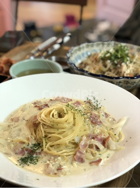 식당,파스타,데이트,식사,레스토랑,크림스파게티,크림파스타,베이컨파스타