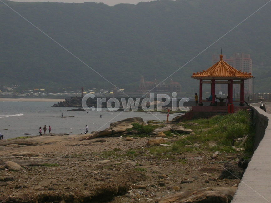 예류,해안,암석,대만,바다,정자,sea,coast,rock,pavillion