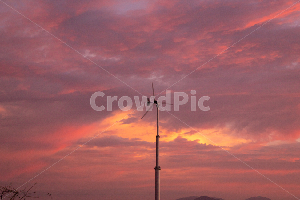 노을,풍차,구름,하늘,해질녘,저녁,sunlight,sunset,redsky,dusk,twilight,evening,windmill,자연,풍경,nature,landscape