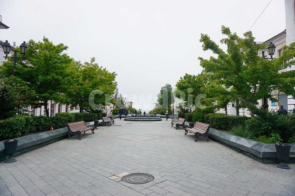 아르바트,블라디보스토크,거리,한산한거리,넓은거리,벤치,bench