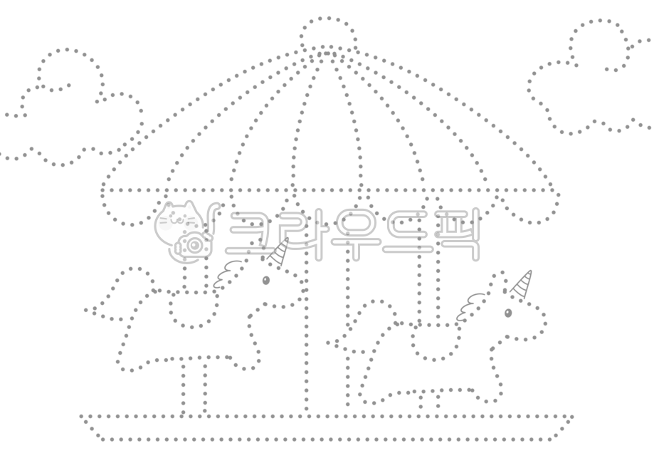 Kindergarten,activity sheet,kindergarten activity sheet,workbook,worksheet,tracing,children's educational materials,educational materials,coloring,drawing,dotted line,tracing dotted line,vehicles,amusement equipment,carousel,amusement p