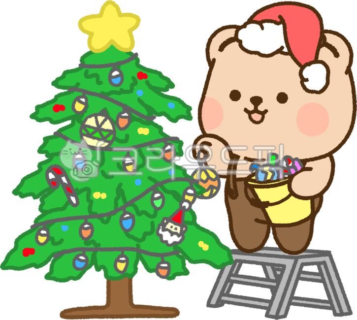 character,christmas tree,tree,winter,bear,emoticon,christmas,decoration