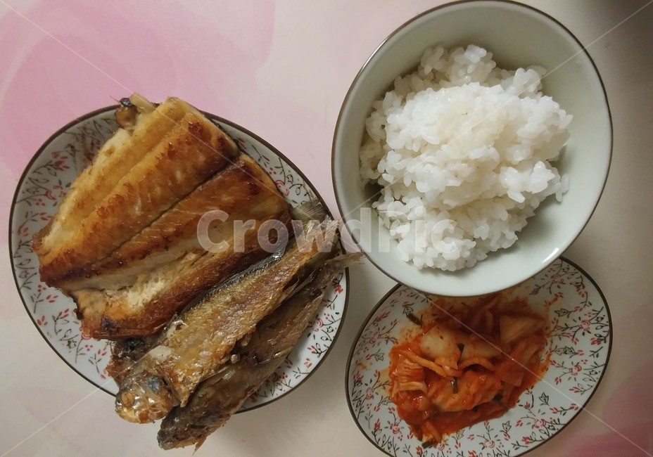 혼밥,한식,요리,고등어,굴비,밥,쌀밥,김치