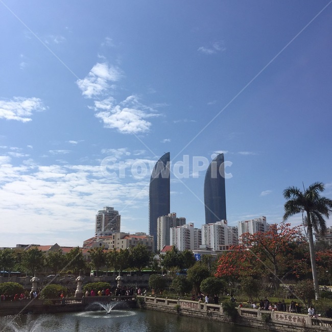 남보타사,공원,샤먼,호수,빌딩,풍경,경치,하늘,도시,풍경,city,landscape,해외,외국,세계,foreign,oversea,world,세계도시풍경,해외도시풍경,외국도시풍경,world cityscape,outdoors,옥외,water,물