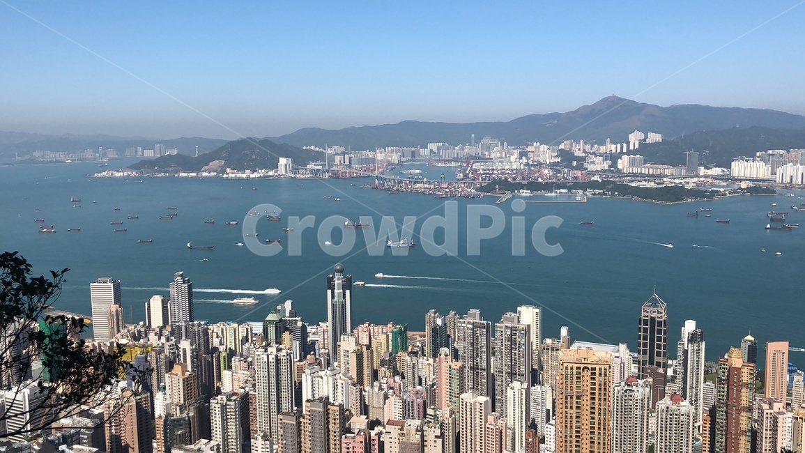 홍콩,피크서클,조감도,도시,풍경