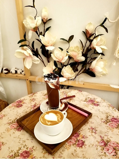 커피,평온함,평화,따뜻함,꽃,아늑함