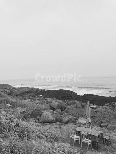 마라도,흑백,바다,해변,돌,테이블,자연,풍경,nature,landscape,흑백,모노톤,monochrome,black and white,ground,바닥