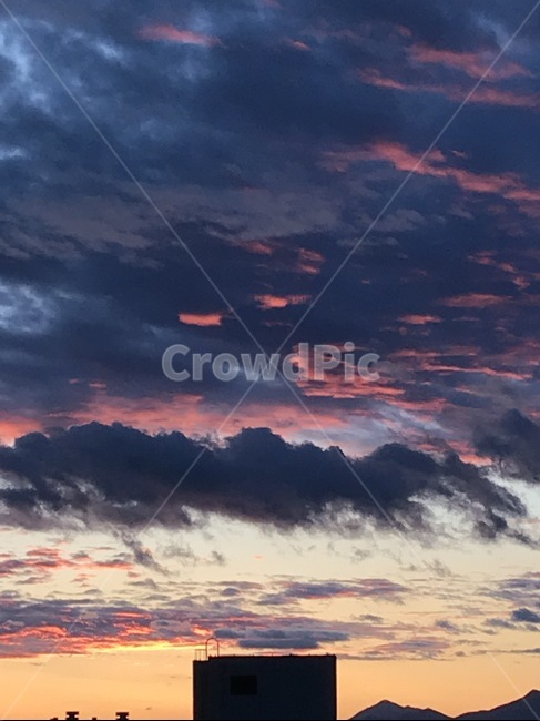 어둠,먹구름,일몰,cloud,새,태양