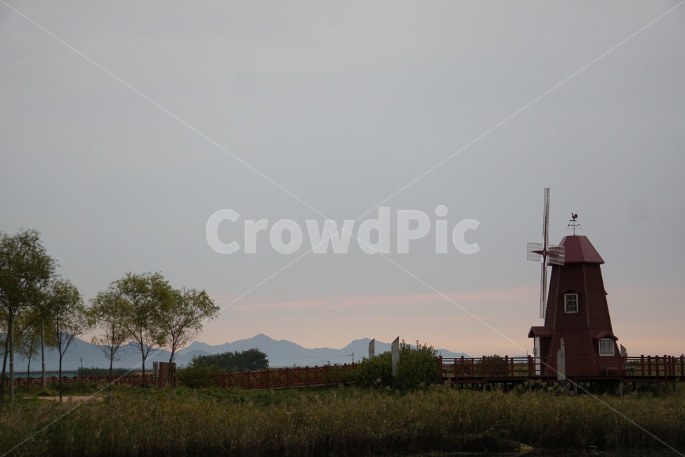 새벽,일출,공원,풍차,하늘,수변공원,자연,풍경,nature,landscape,building,건물,architecture,건축물,tower,탑