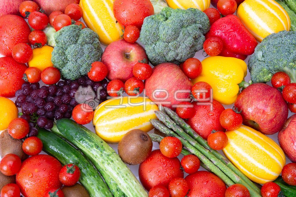 채소,웰빙,다이어트,노랑,빨강,초록,참외,파브리카,아스파라거스,토마토,포도,오이,방울토마토,키위,사과,건강
