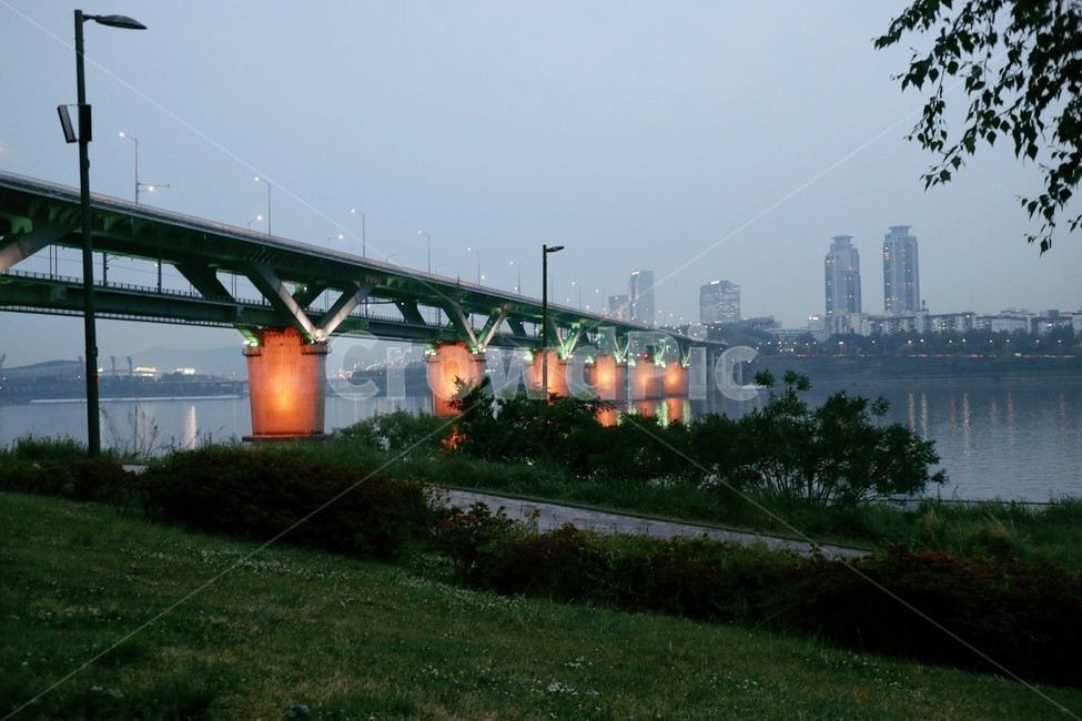서울,한강,뚝섬,다리,야경