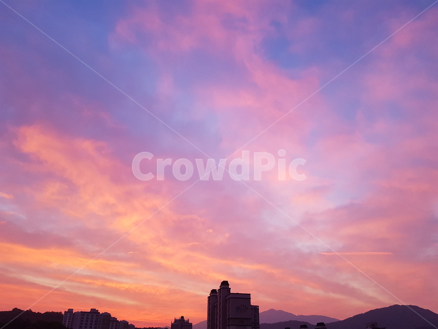 노을,석양,구름,비행운,하늘,sunset,cloud,sky