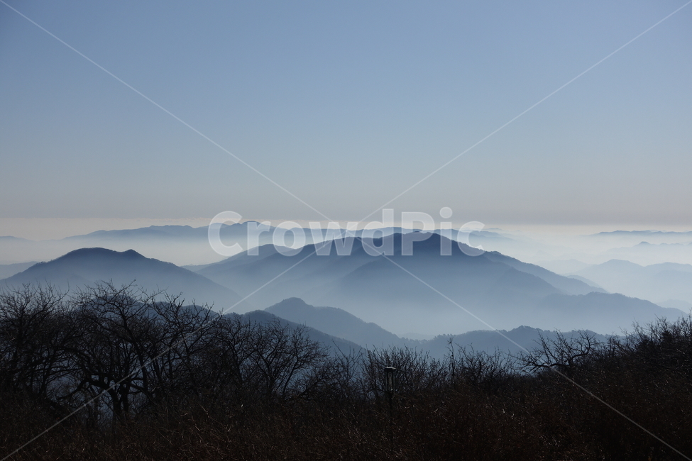 발왕산,산,정상,풍경,안개,운무,산맥,야외,자연,몽환적인,실루엣,자연,풍경,nature,landscape