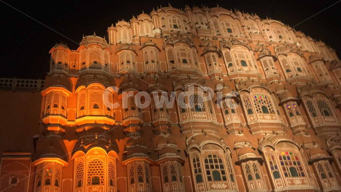 야경,인도,자이푸르,자이푸르야경,인도야경,architecture,건축물,dome,building,건물,hawamahal,하와마할,하와마할야경,india,건축물,건물외관,exterior,building,structure,architecture,construction
