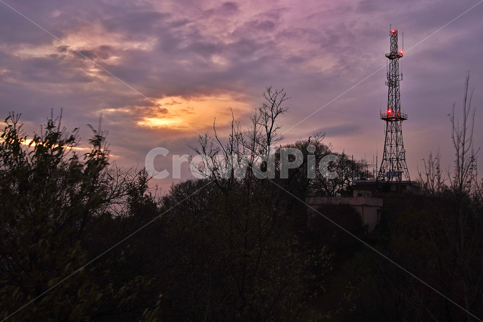 서대문구,안산,노을,송신탑,기지,붉은노을,전파탑,에너지산업,energy industry