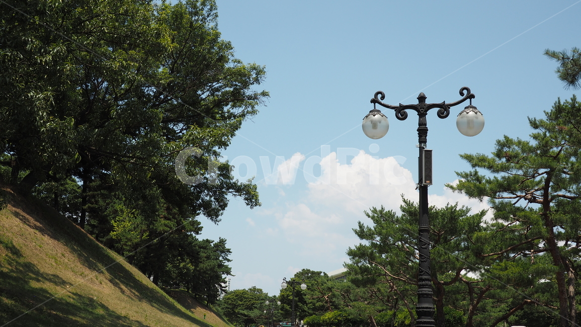 구름,가로등,푸른하늘,공원,sky,cloud,streetlight
