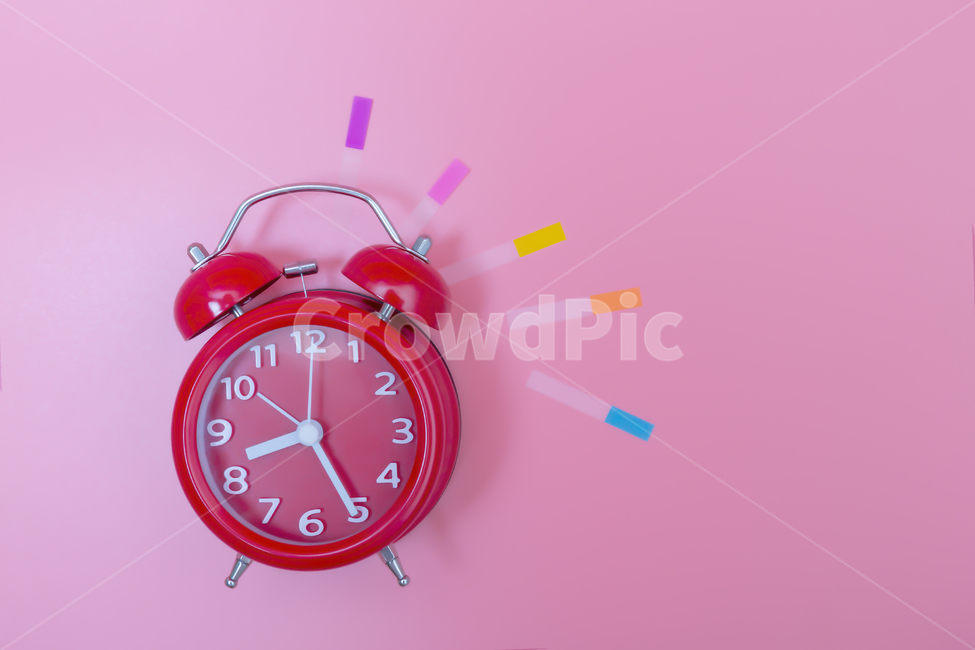 자명종시계,시계,숫자,알람,포스터잇,빨간색
