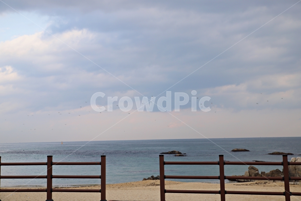 바다,영진해변,노을,노을지는바다,강릉,강릉바다,강릉해변,겨울바다,자연,풍경,nature,landscape,한국자연풍경,한국자연경관,korea nature landscape,해변,바다,beach,sea,wood,나무,banister,난간,handrail,railing