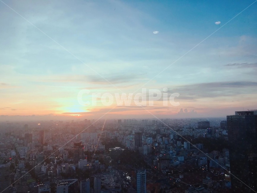 풍경,베트남,호치민시,경치,도심,초저녁,vietnam,hochiminhcity,quan1,downtown