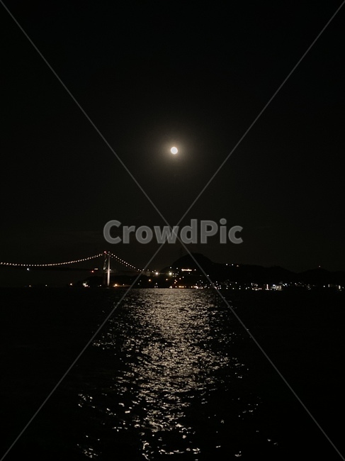 nature,자연,달,moon,ocean,바다,저녁,night