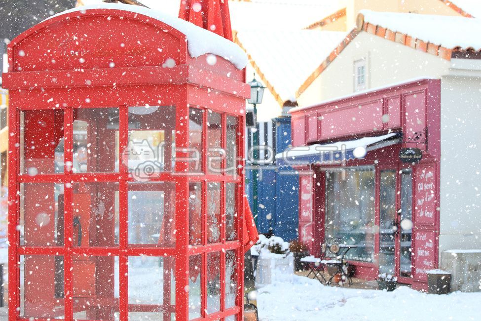 public phone,winter background,winter image,snow scenery,winter,box,scenery,christmas,snowy day,red,white,snow,season,december,winter landscape