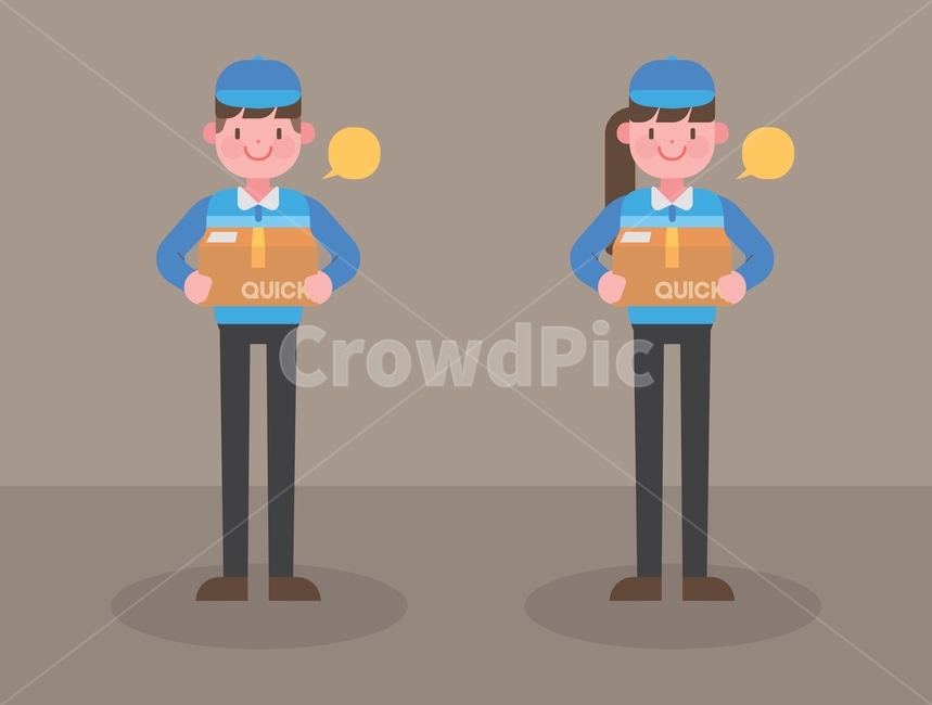 income,occupation,woman,Parttime job,greeting,simple,cute,speech bubble,uniform,revenue,character,college student,vacation,vector,hat,man,parttime worker,situation,delivery,pose,deliveryman,labor,parttime job,money,courier,person,service,illustration,job,