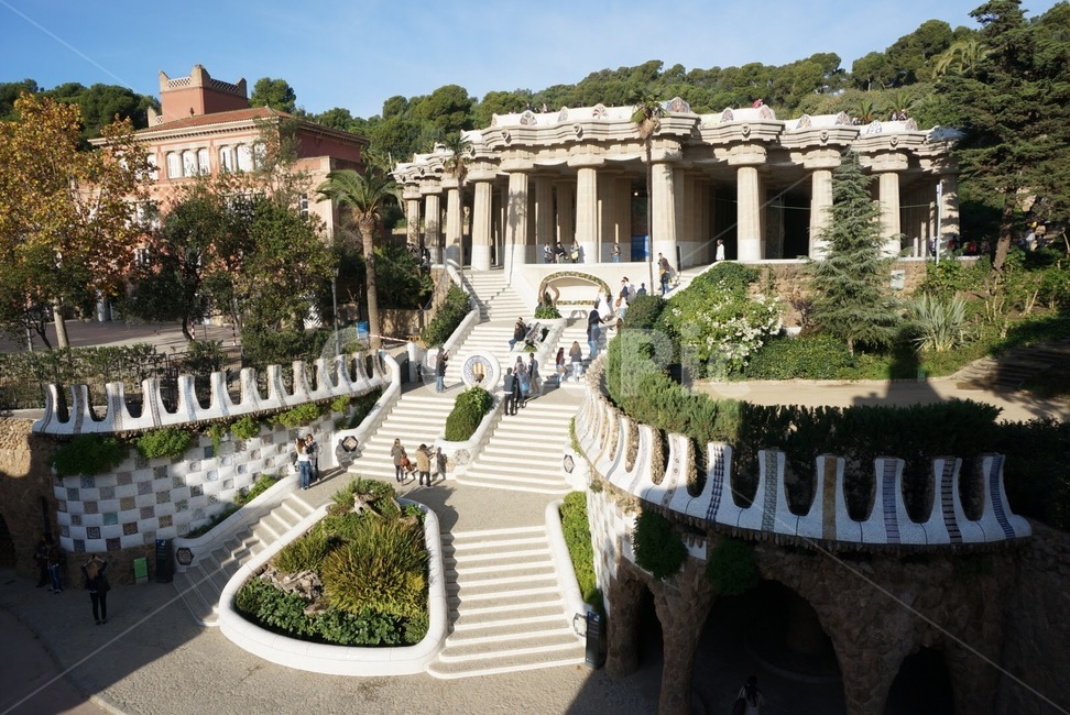 구엘공원,바르셀로나,계단,관광,난간,park,barcelona,habdrail,stairs