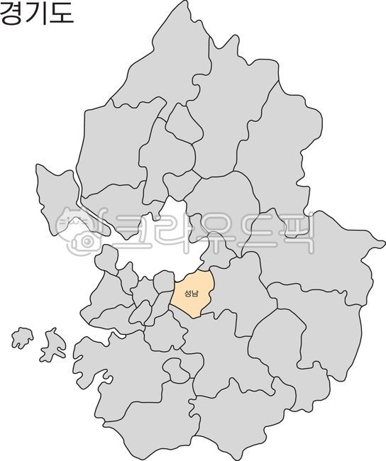 Seongnam,Gyeonggi-do,Gyeonggi-do map,administrative districts,city emphasis,vector map,map SVG,administrative map,city,district,region,geography,our country,Korea,pastel map,map illustration,Gyeonggi-do lines,Gyeonggi-do map illustration,