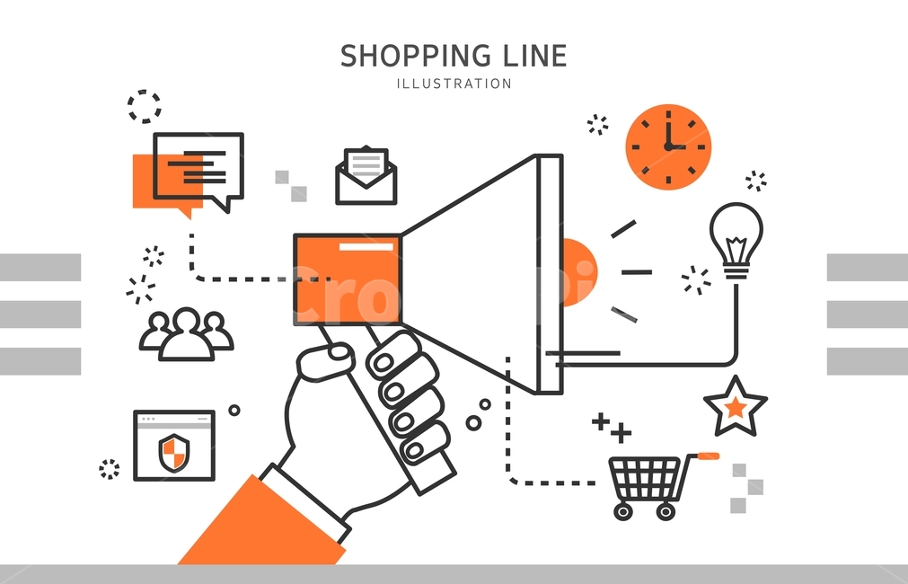 확성기,보안,쇼핑카트,쇼핑,팝업,배너,라인일러스트,쇼핑,shopping,그래픽,일러스트레이션,graphic,illustration