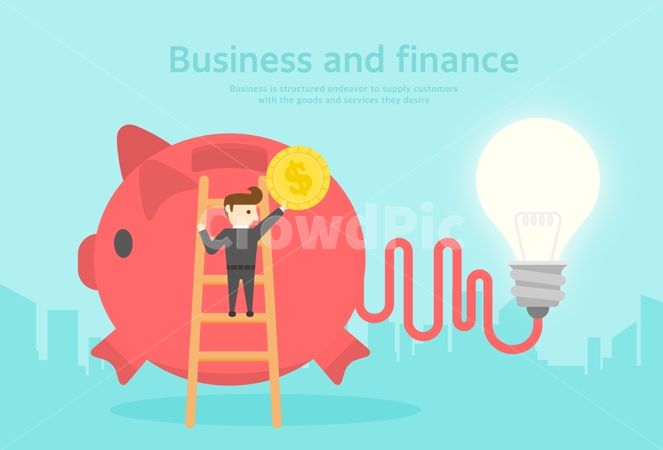 저금통,돼지,동전,전구,비즈니스,아이콘,플랫디자인,일러스트,금융,돈,finance,banking,money,그래픽,일러스트레이션,graphic,illustration