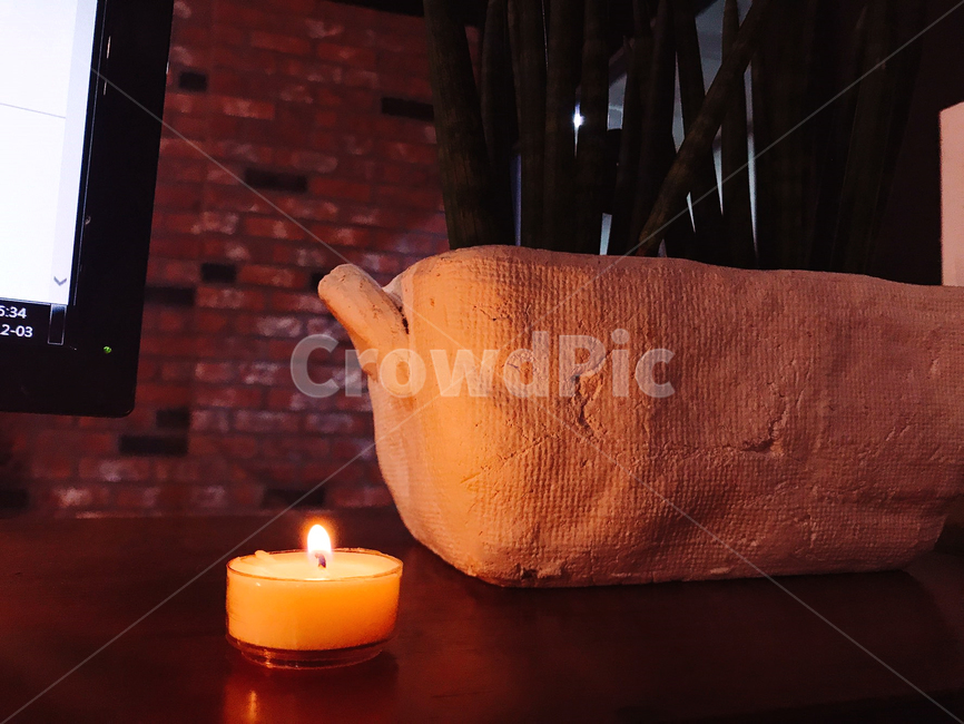 촛불,티라이트,스투키,캔들,tealight,벽돌,인테리어