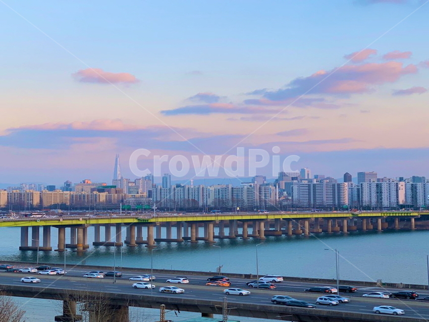 한강,예쁜구름,도시,road,town,건물,clould,한국도시풍경,한국도시경관,korea cityscape
