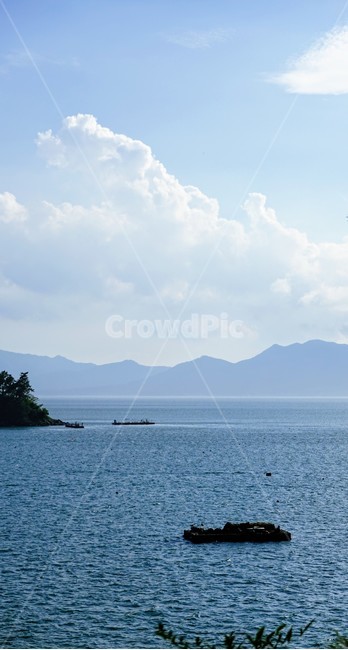 바다,섬,하늘,구름,배