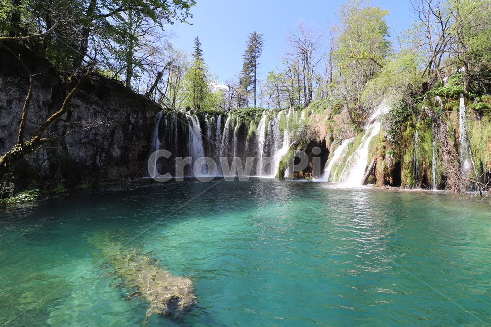 폭포,물,나무,에메랄드,플리트비체,자연,풍경,nature,landscape,water,river,강,outdoors,옥외,waterfall