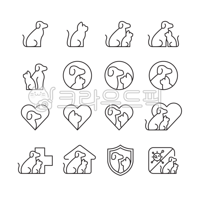 beauty,line,icon,heart,character,pet shop,brand logo,puppy,cat,animal hospital,logo,animal,illustration,vector,pet dog,dog,brand,pet