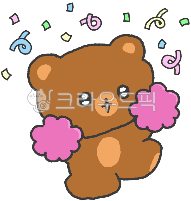 곰돌이캐릭터,응원포즈,치어리더곰,손그림스타일,플랫일러스트,귀여운동물,응원장면,캐릭터꾸미기,스티커캐릭터,축하이미지,곰일러스트,캐릭터일러스트,귀여운그림,밝은표정,일기장요소,꾸미기캐릭터,치어리더동물,동물포즈,깜찍한동작