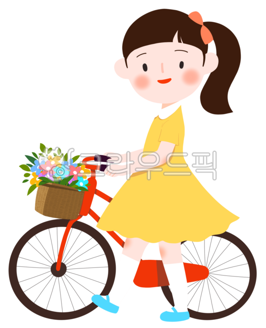 자전거,어린이,나들이,자전거타기,환경,여자아이,소녀,봄,여름,소풍,꽃바구니