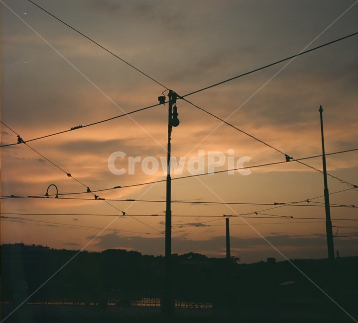cable,케이블,트램케이블,석양,sunset,구름,cloud