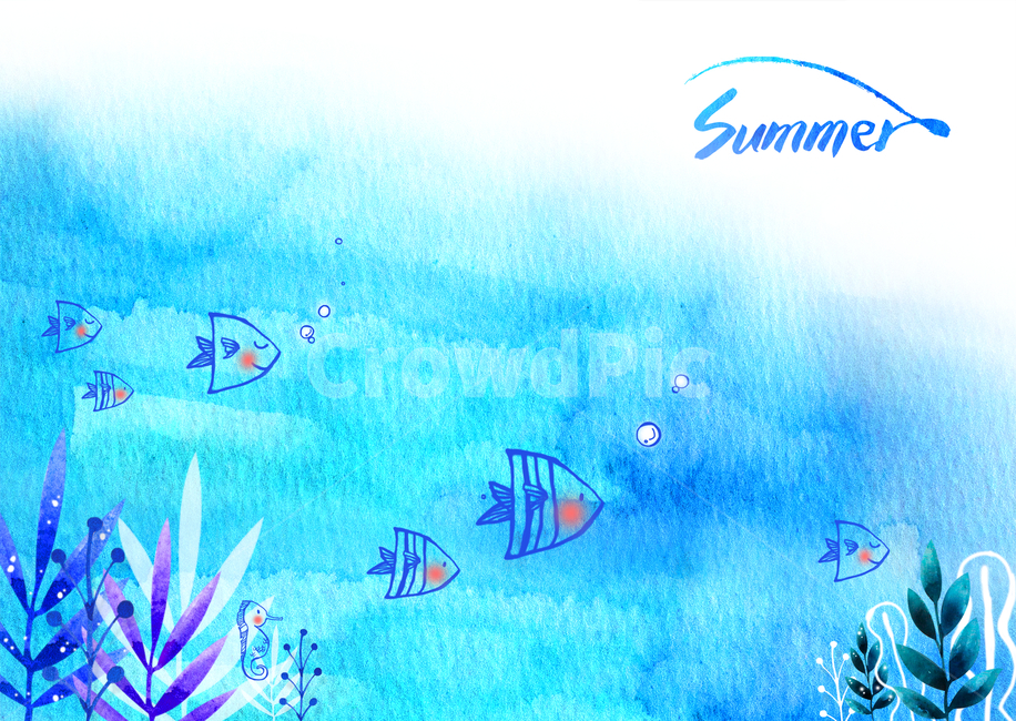 물고기,열대어,산호,해초,수채화,여름,감성,바다,여름,계절,summer,season,동물,animal,어류,물고기,fish,그래픽,일러스트레이션,graphic,illustration