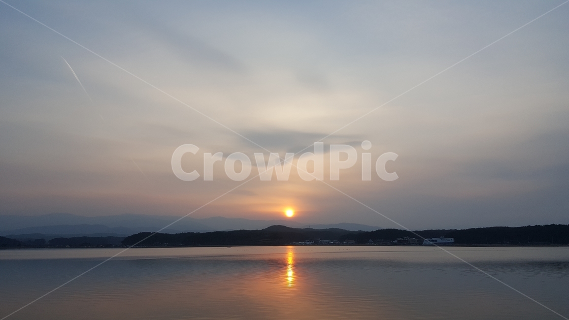 호수,해질녘,노을,경포호수,경포,자연,nature