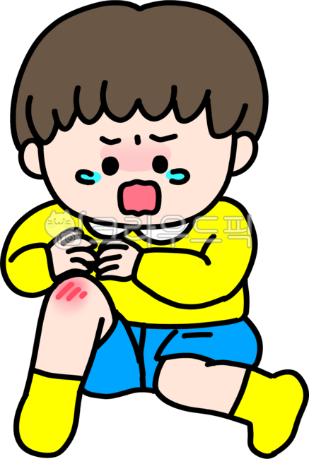child,child who fell,daycare,knee injury,pain,emotion,crying child
