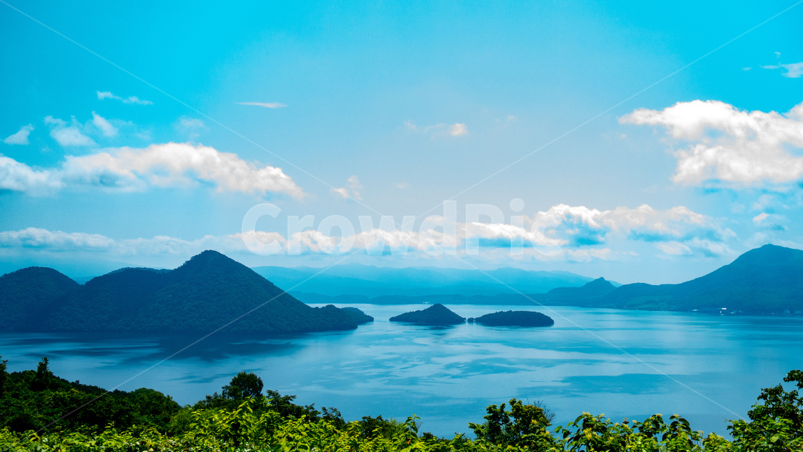 호수,섬,일본,하늘,구름,바다,water,자연,nature,land,island