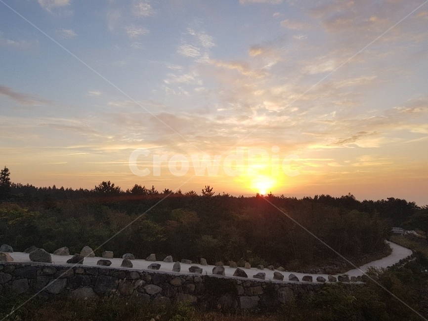 제주도,서귀포,하늘,구름,일출,내리막길