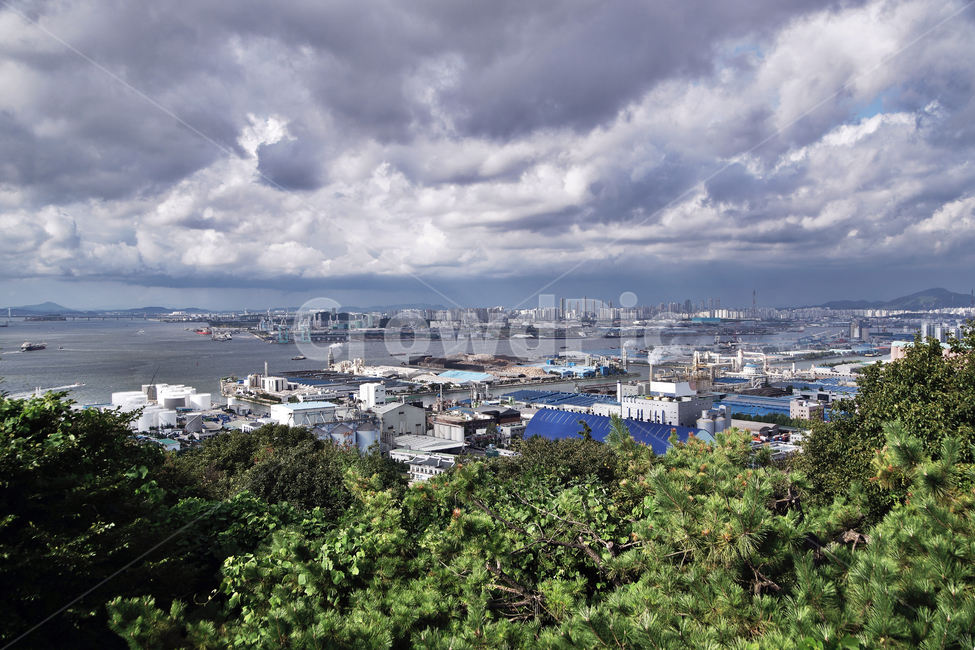 월미공원,월미산,인천항,인천,북항,먹구름