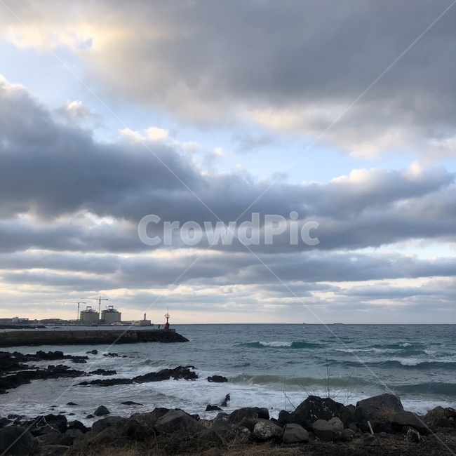 ocean,sea,바다,하늘,구름,등대,저녁하늘,cloud,sky,sight,자연,풍경,nature,landscape
